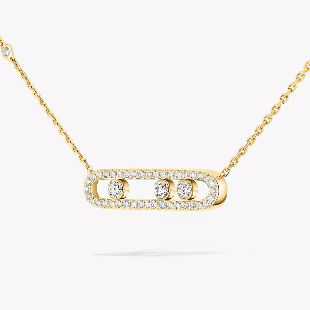 Move Classique Halskette mit Diamanten ausgefasst, kleines Modell