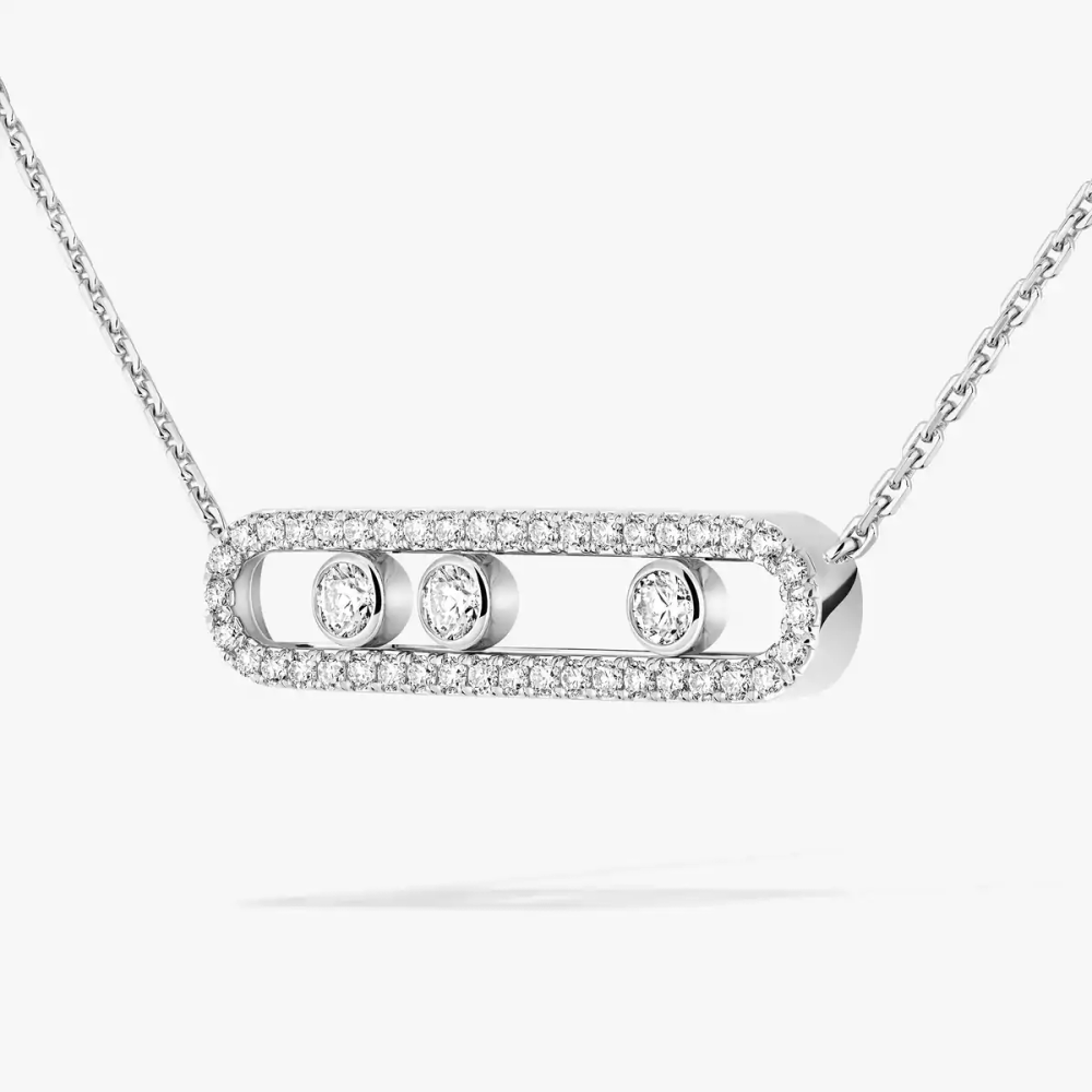 Move Classique Halskette mit Diamanten ausgefasst, großes Modell