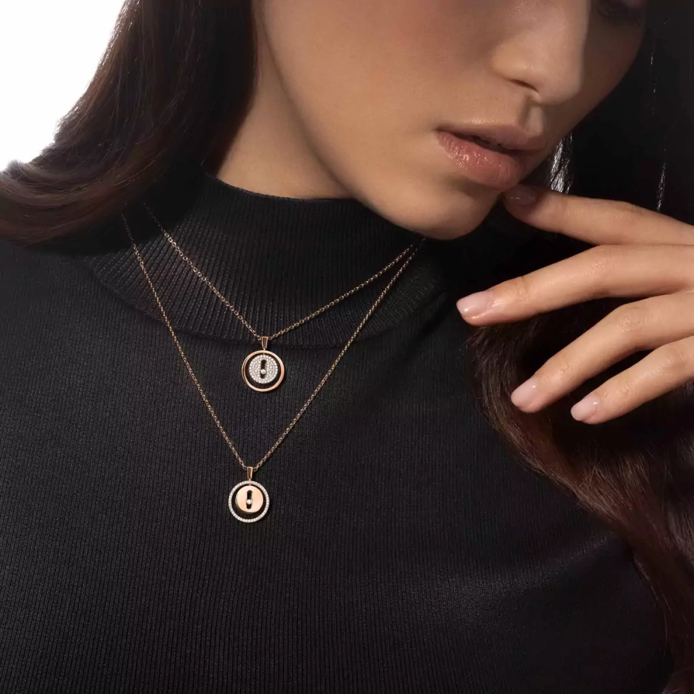 Lucky Move Halskette mit Diamanten ausgefasst, kleines Modell