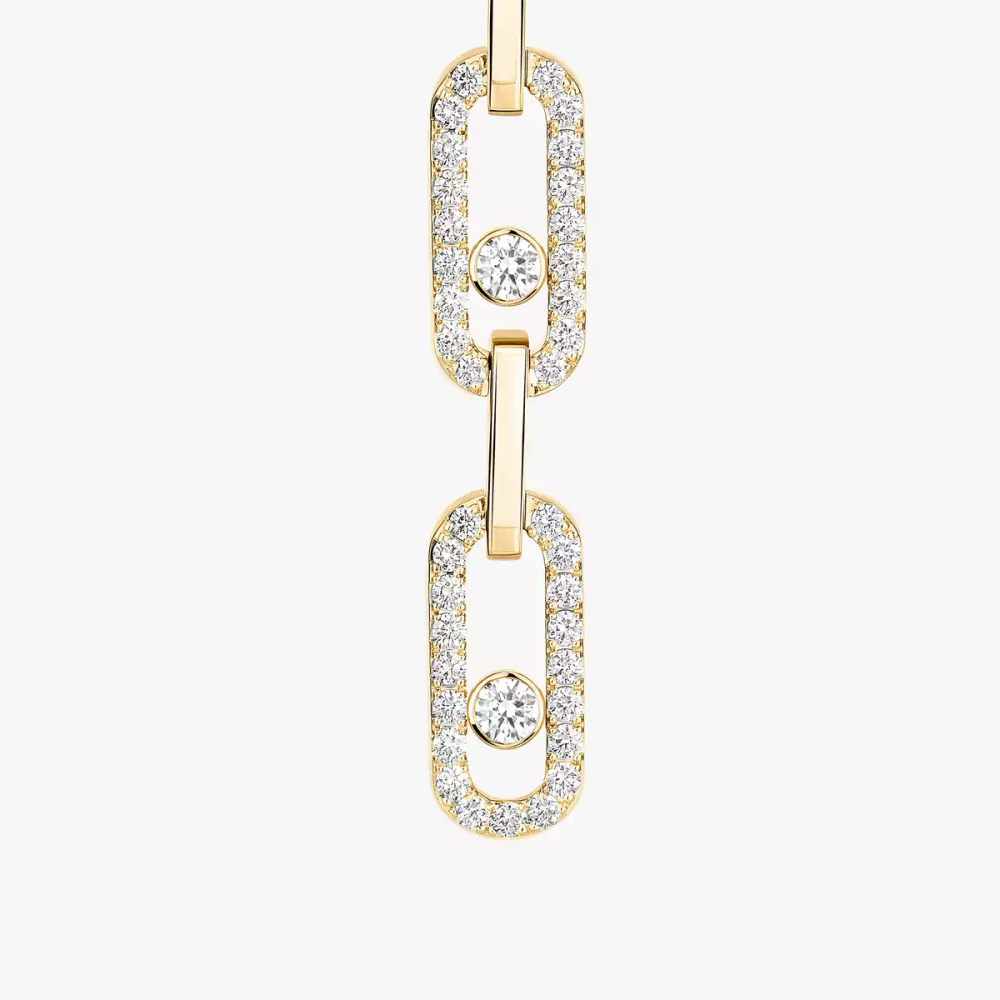 Move Link Multi Pendant Earrings Yellow Gold Diamond Earrings