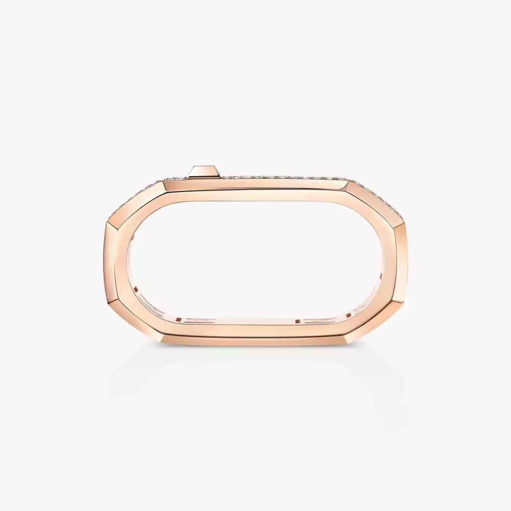 Bague 2 doigts pavée Moderniste