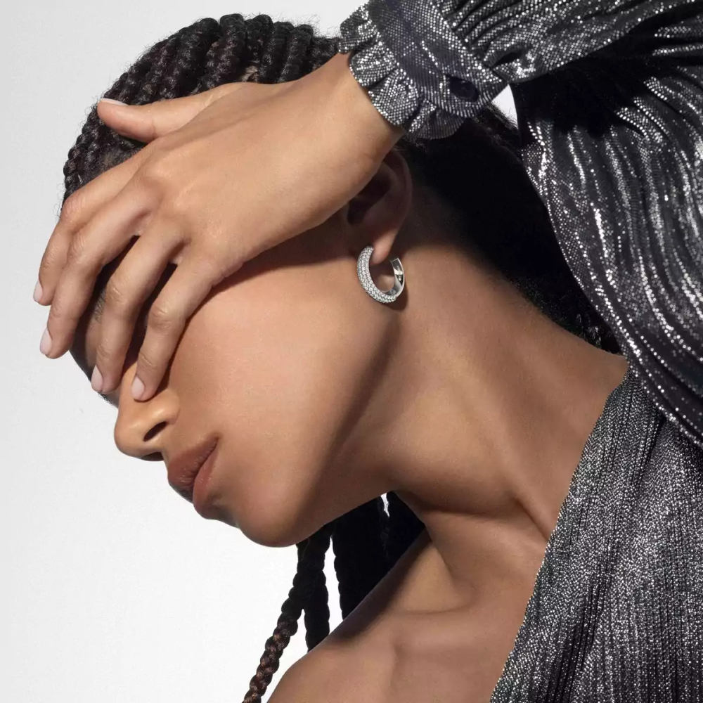 Divine Enigma SM hoop earrings White Gold Diamond Earrings