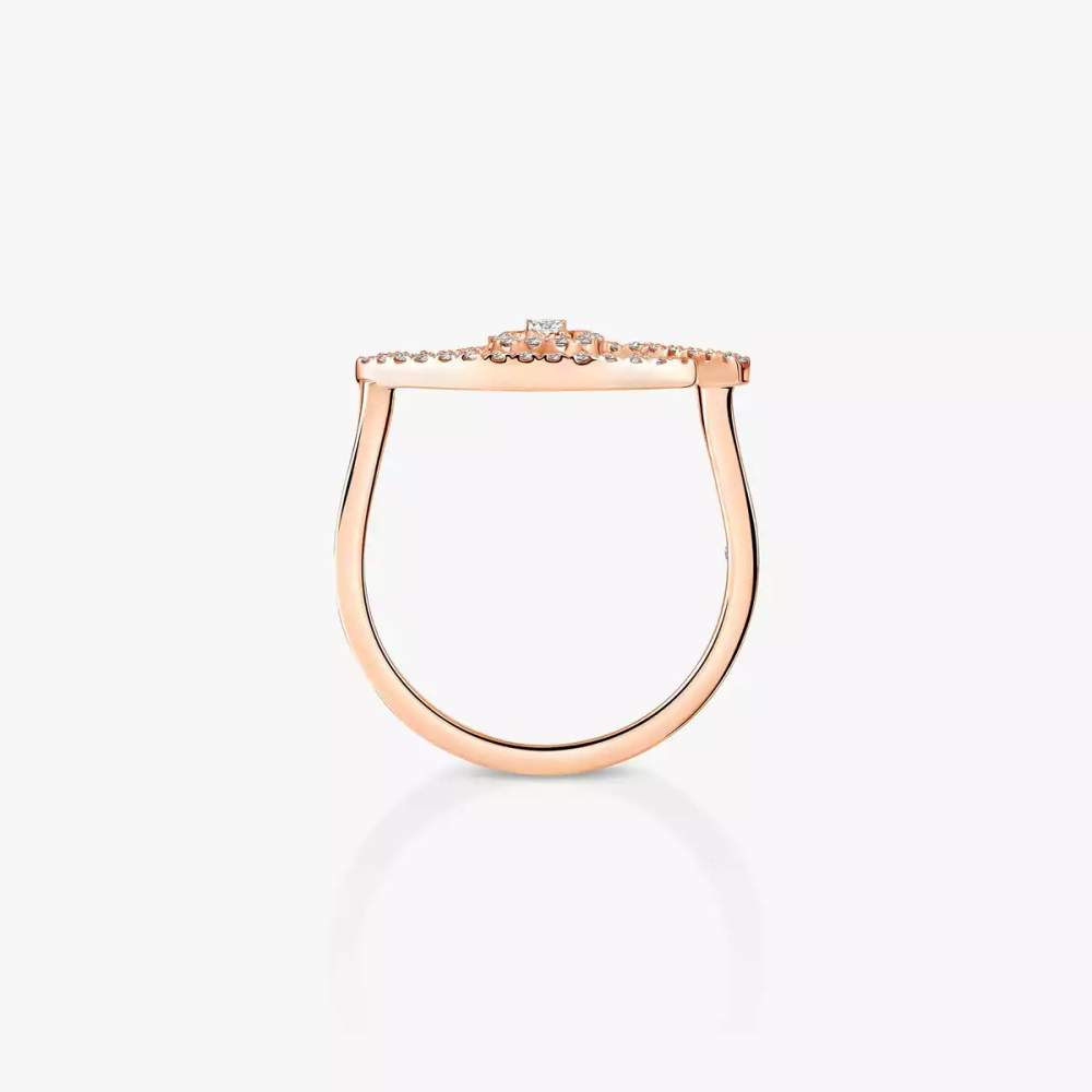 Mit Diamanten ausgefasster Lucky Eye Ring Ring Diamant Roségold