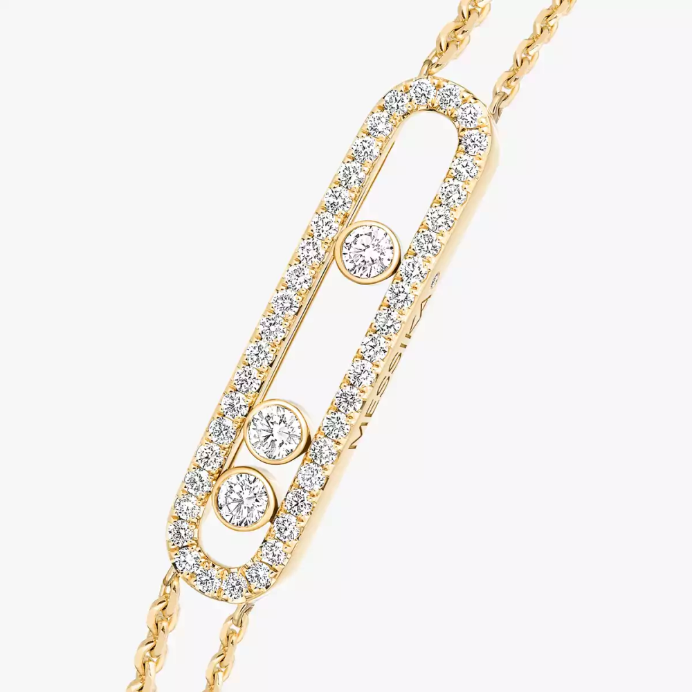 Move Classique Armband mit Diamanten ausgefasst, großes Modell