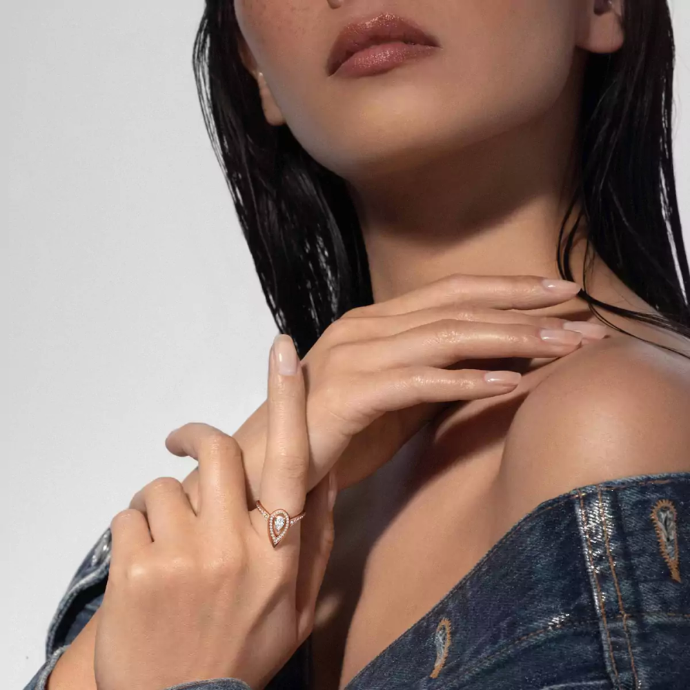 Bague Fiery 0,30ct Bague Diamant Or Rose