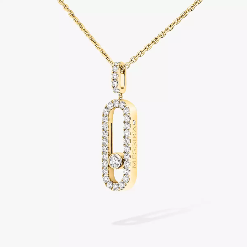 Move Uno pavé pendant necklace, large model