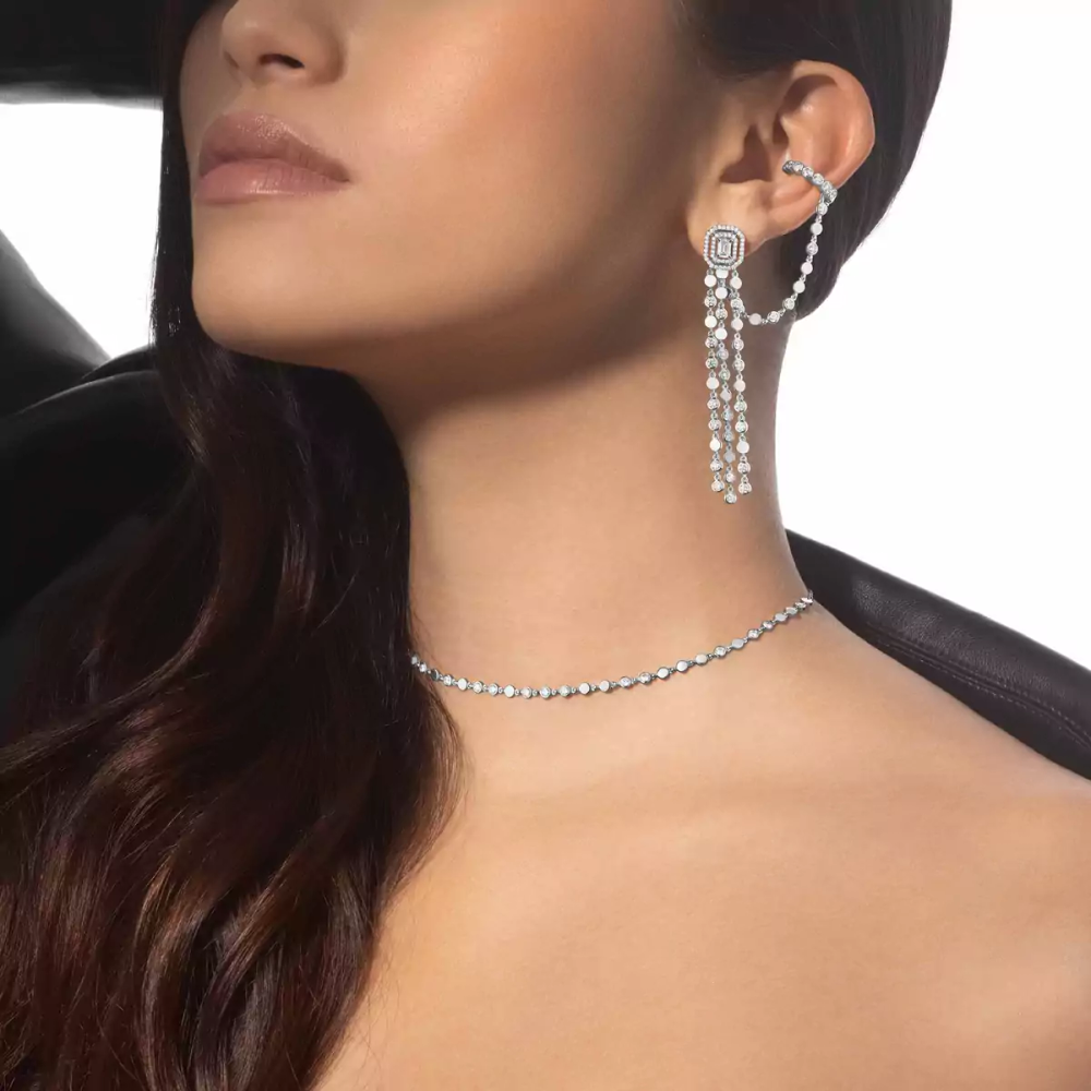 D-Vibes Halskette mit Diamantreihe, kleines Modell