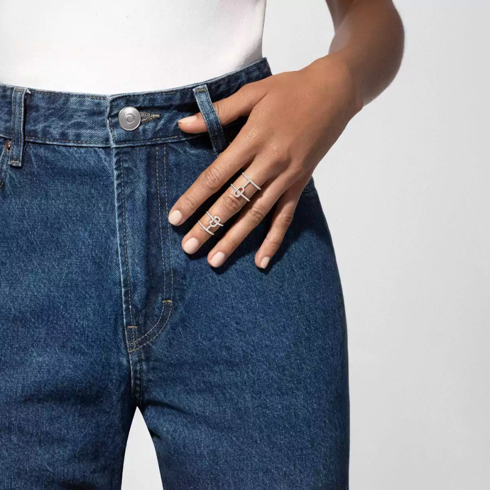 Bague double Move Uno Bague Diamant Or Blanc