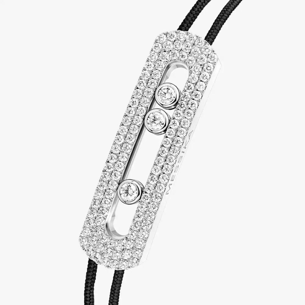 Move Titanium cord pavé bracelet large
