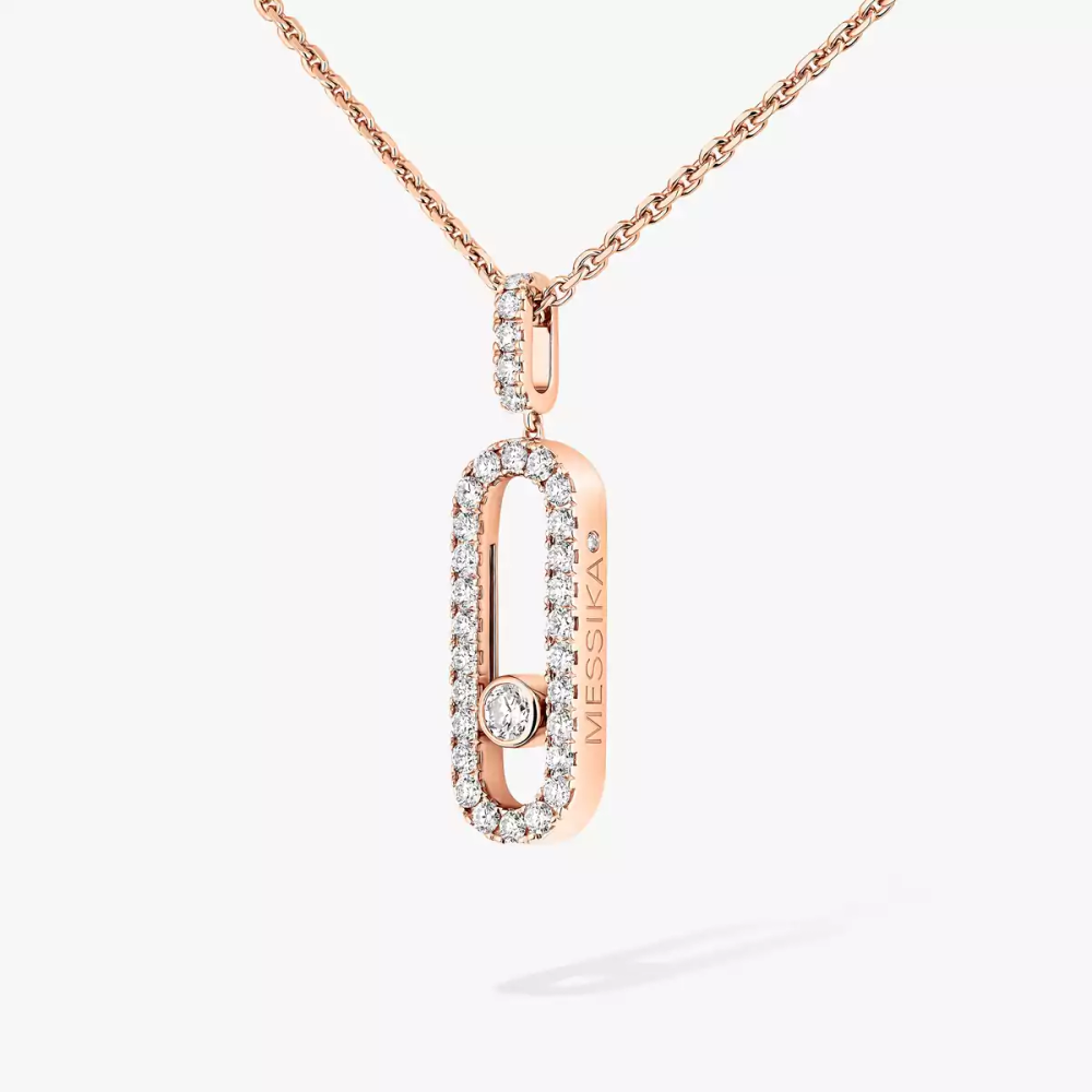 Collier pendentif Move Uno pavé, grand modèle
