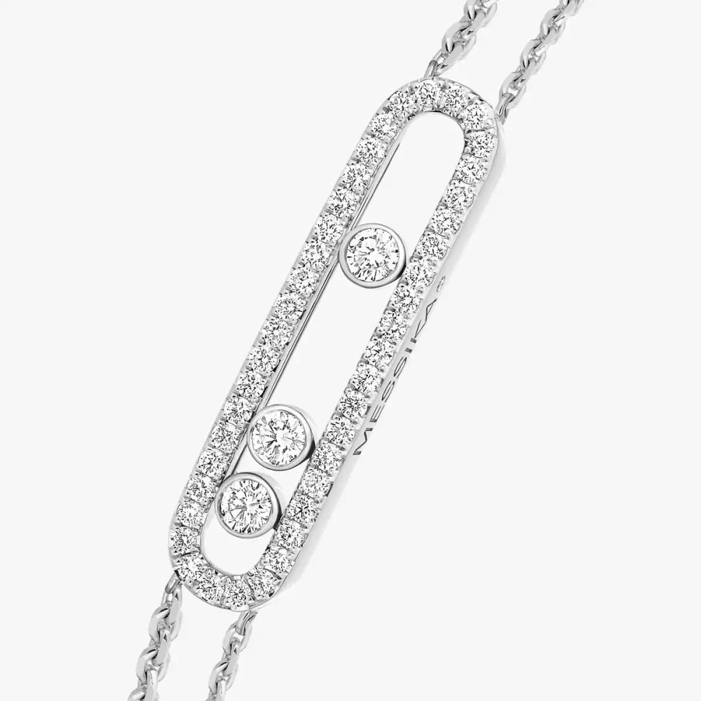Move Classique Armband mit Diamanten ausgefasst, großes Modell
