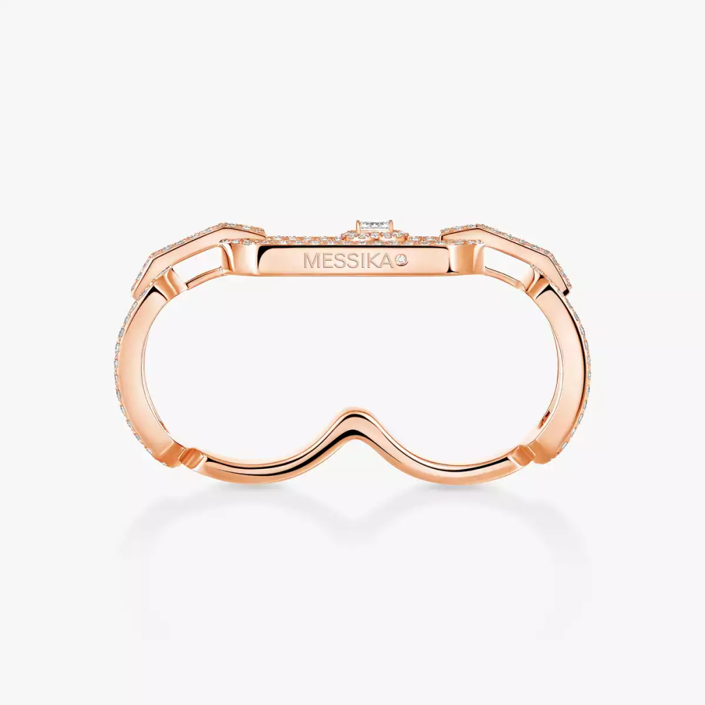 So Move two-finger pavé ring