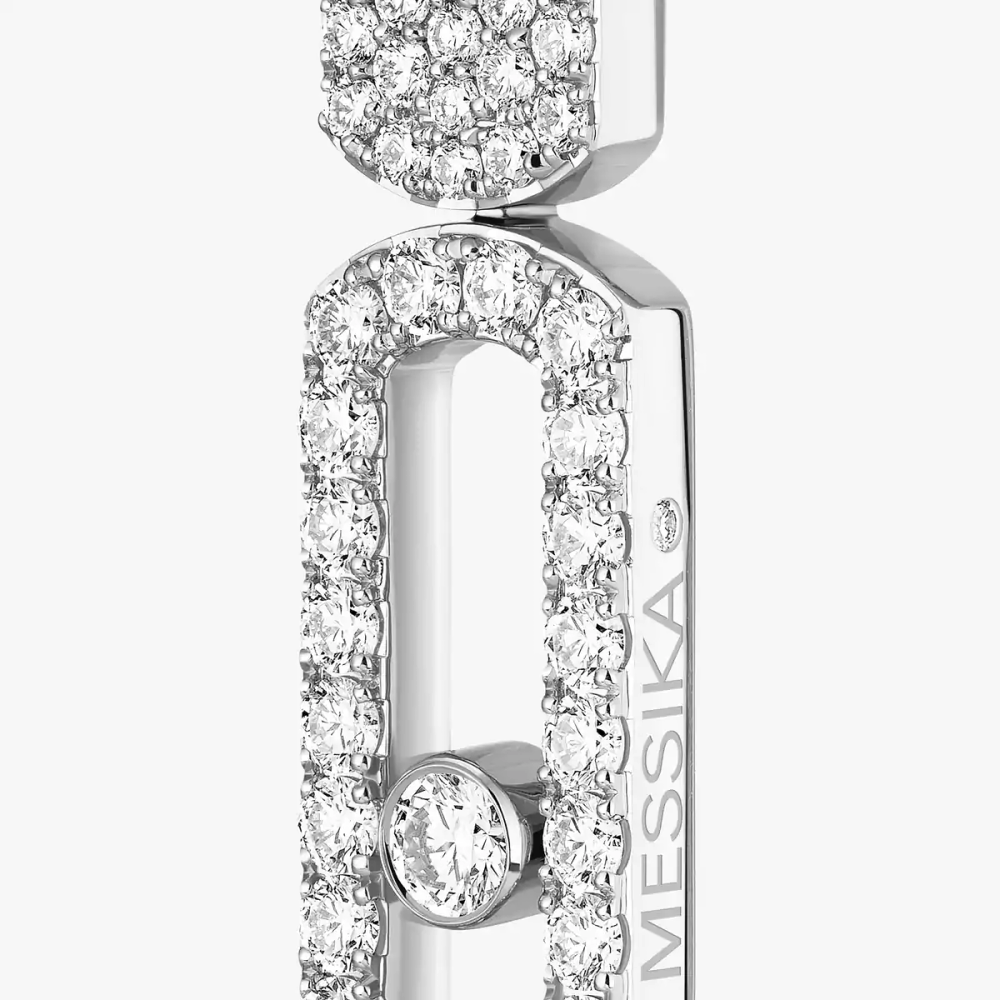 Imperial Move half pavé earrings, medium model