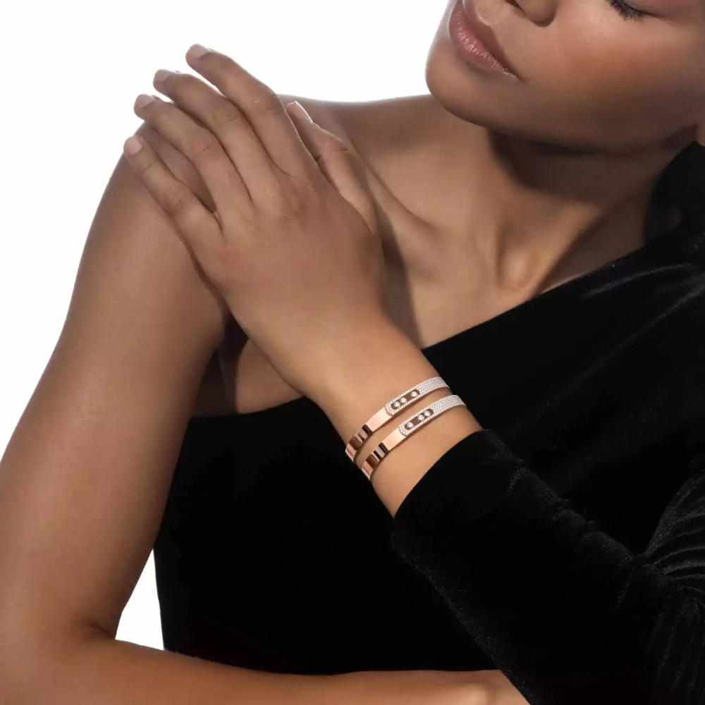 Bangle Move Noa Semi Pavé Armband Diamant Roségold