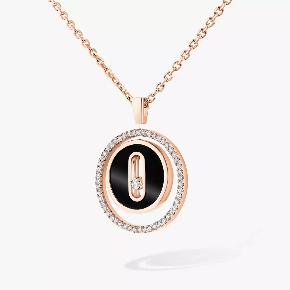 Lucky Move Kette KM Onyx Kette Diamant Roségold