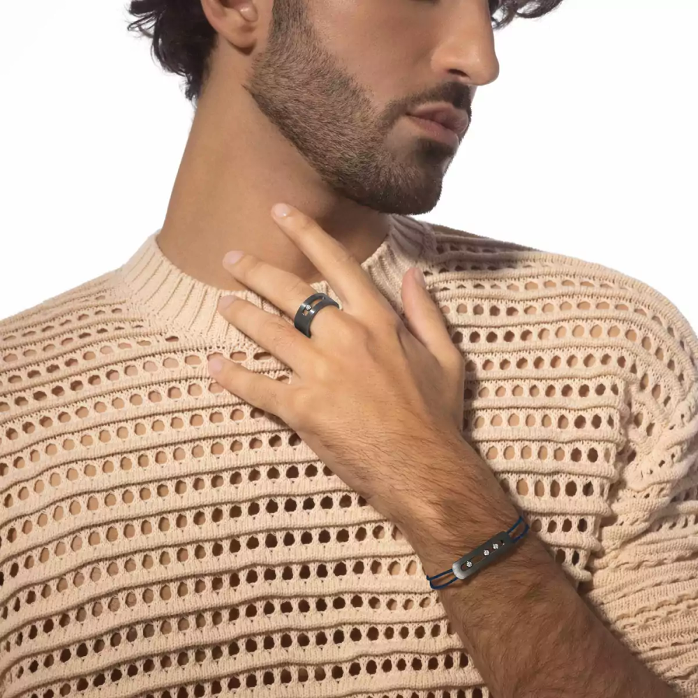 Move Titanium cord bracelet, medium model