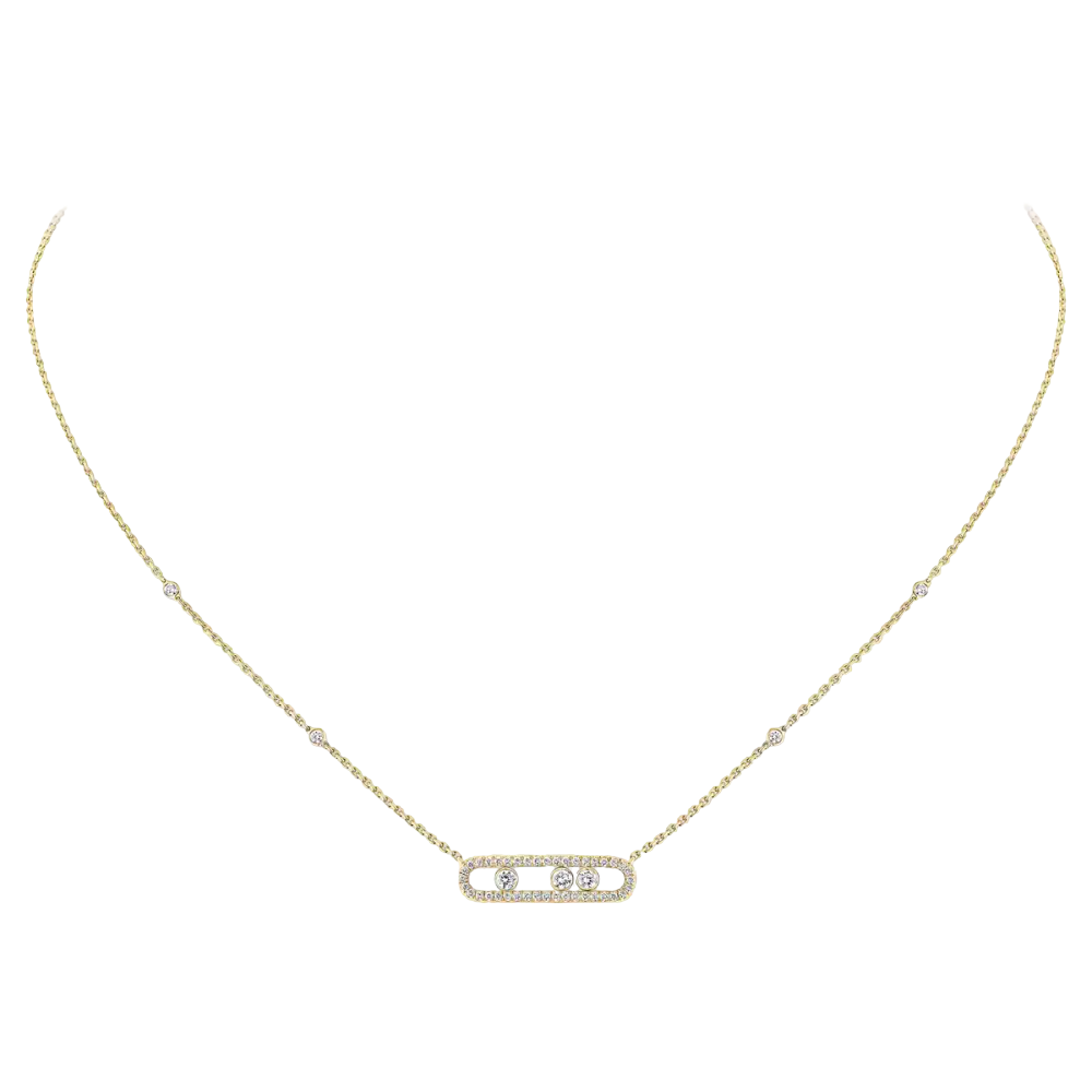 Move Classique Halskette mit Diamanten ausgefasst, kleines Modell