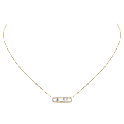 Move Classique Halskette mit Diamanten ausgefasst, kleines Modell