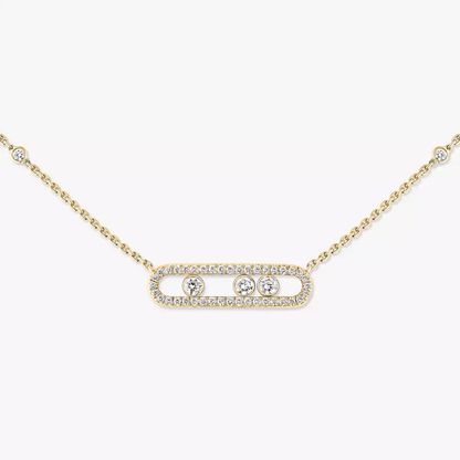 Move Classique Halskette mit Diamanten ausgefasst, kleines Modell