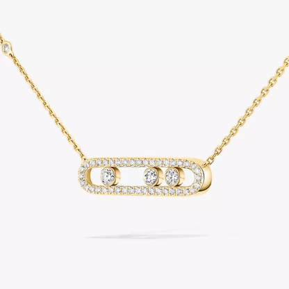 Move Classique Halskette mit Diamanten ausgefasst, kleines Modell