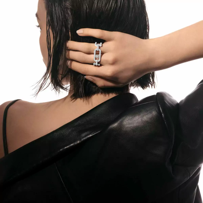 So Move Zwei-Finger Mit Diamanten Ausgefasst