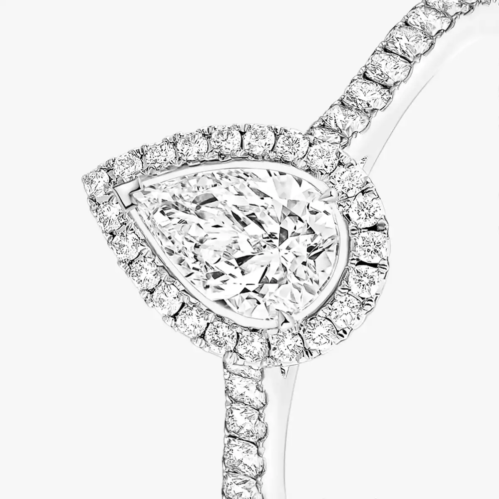 Joy pear-cut solitaire ring, medium model