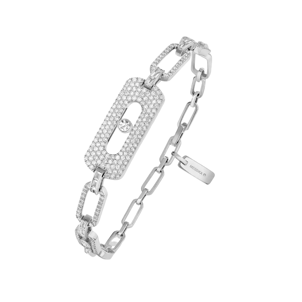 My Move pavé chain bracelet White Gold Diamond Bracelet