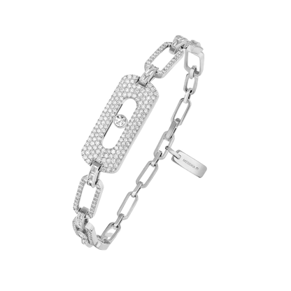 My Move pavé chain bracelet White Gold Diamond Bracelet