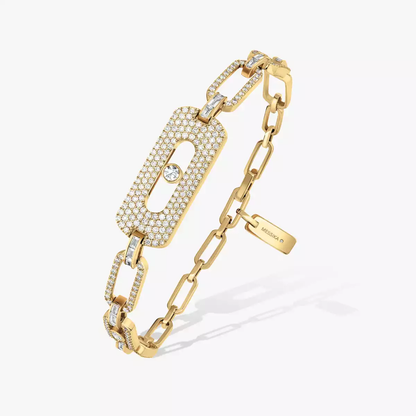 My Move pavé chain bracelet White Gold Diamond Bracelet