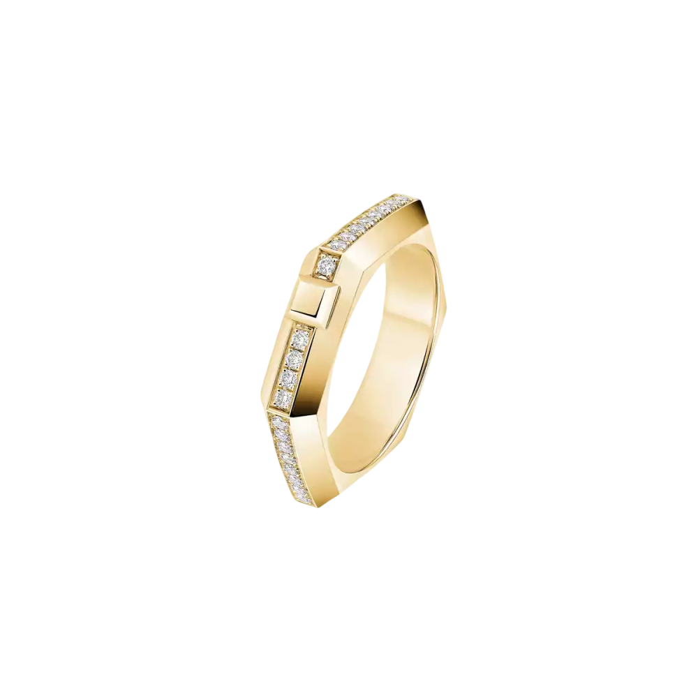 Moderniste pavé ring, small model
