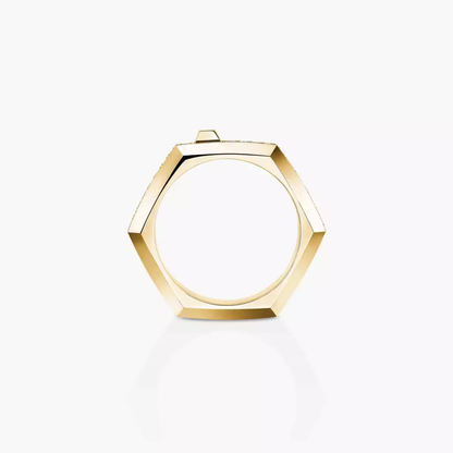 Moderniste pavé ring, small model
