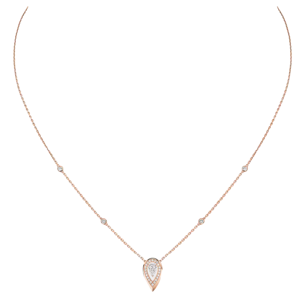 Fiery 0.10ct Pink Gold Diamond Necklace