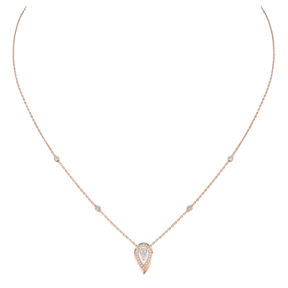 Fiery 0.10ct Pink Gold Diamond Necklace