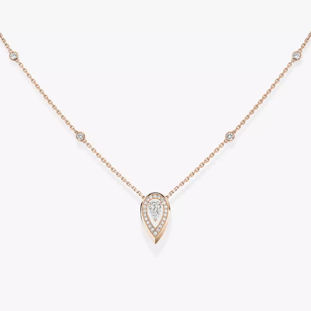 Fiery 0.10ct Pink Gold Diamond Necklace
