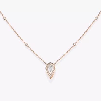 Fiery 0.10ct Pink Gold Diamond Necklace