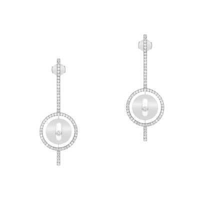 Lucky Move Arrow Boucles d'oreilles Diamant Or Blanc