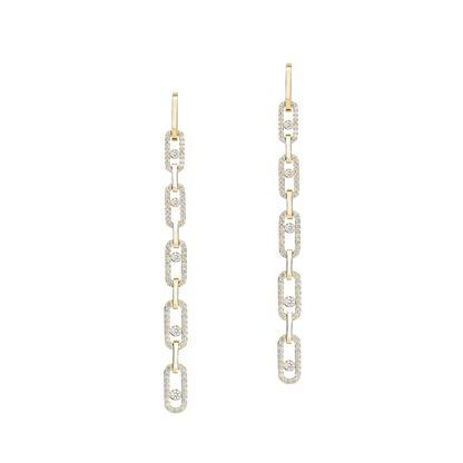 Move Link Multi Pendant Earrings Yellow Gold Diamond Earrings