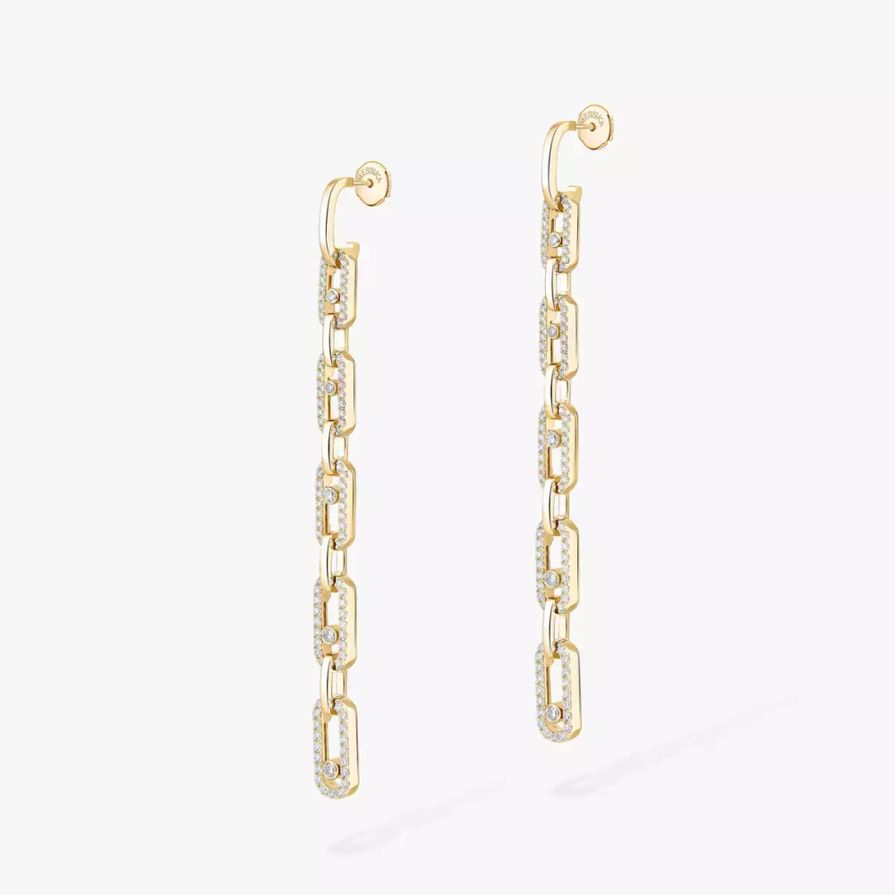 Move Link Multi Pendant Earrings Yellow Gold Diamond Earrings