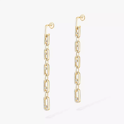 Move Link Multi Pendant Earrings Yellow Gold Diamond Earrings