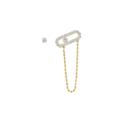 Boucles d'oreilles chaîne et puce Move Uno Boucles d'oreilles Diamant Or Jaune