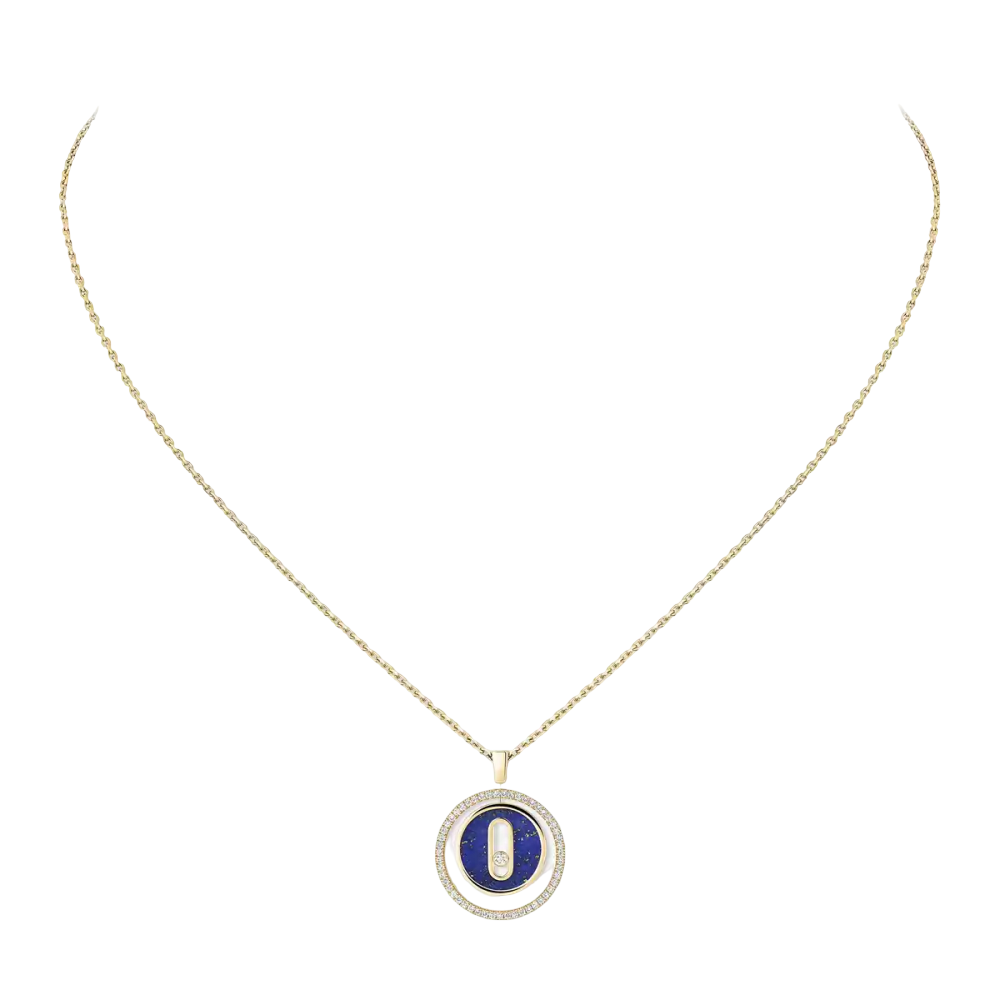 Lucky Move Kette KM Lapislazuli Kette Diamant Gelbgold