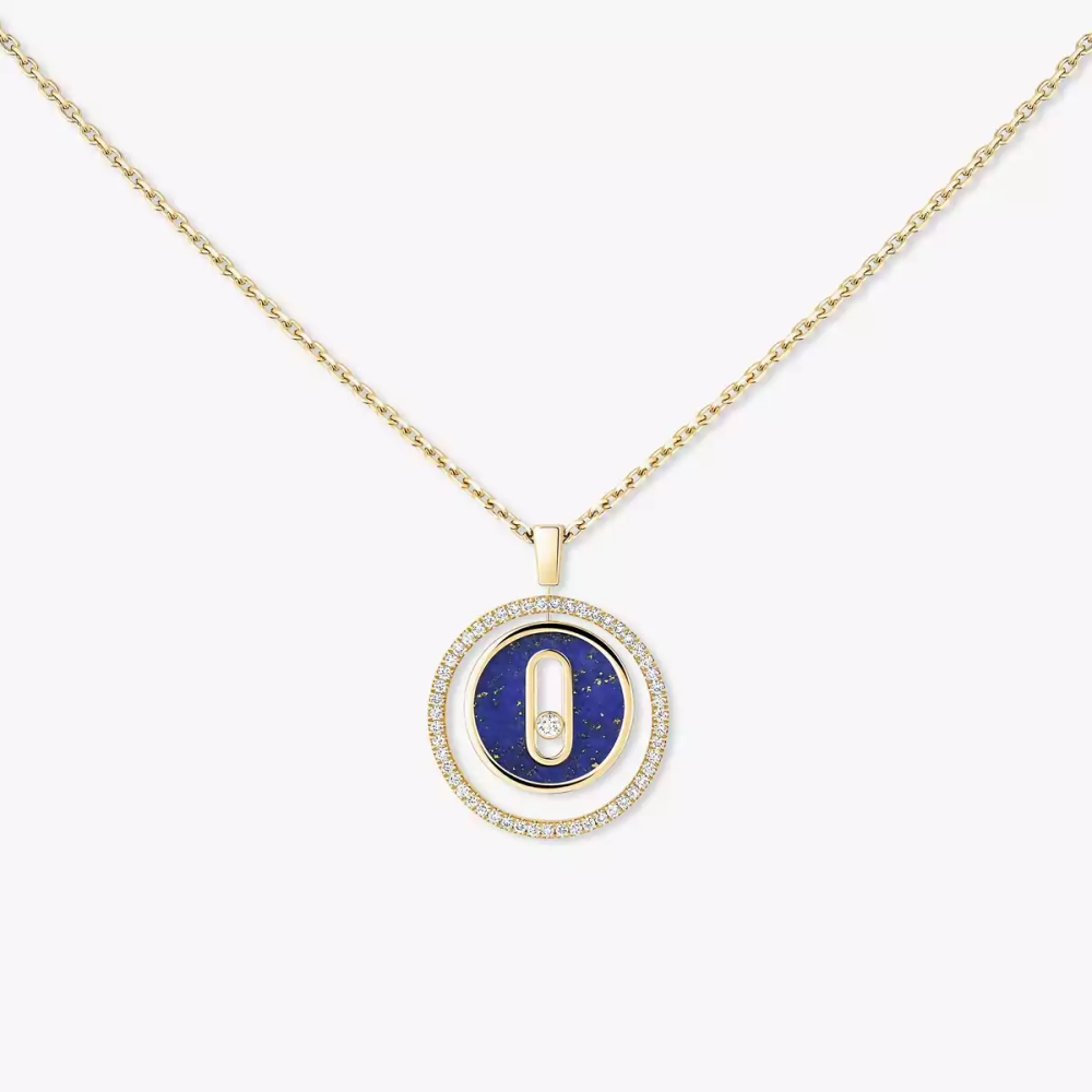 Lucky Move Kette KM Lapislazuli Kette Diamant Gelbgold