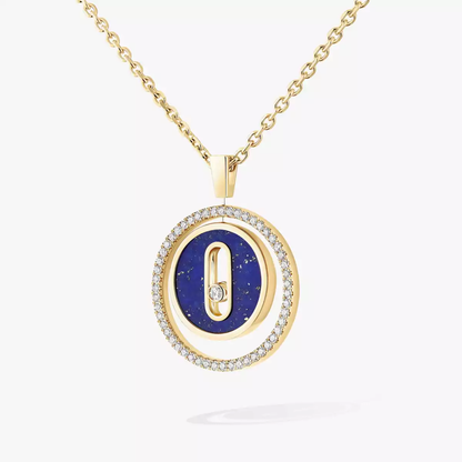 Lucky Move Kette KM Lapislazuli Kette Diamant Gelbgold