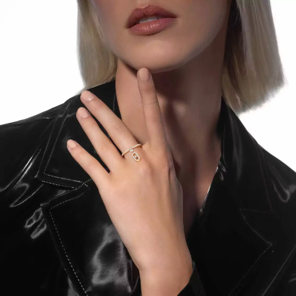 Bague pampille pavée Move Uno Bague Diamant Or Jaune