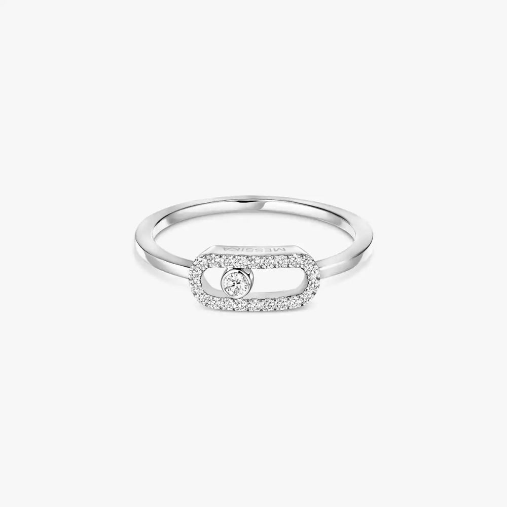 Move Uno half pavé ring
