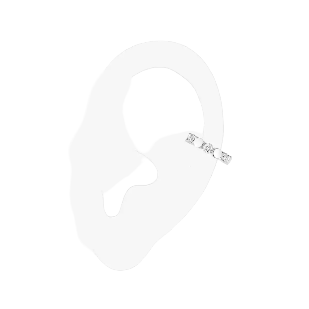 D-Vibes Einzelner Ohrclip Ohrringe Diamant Weißgold