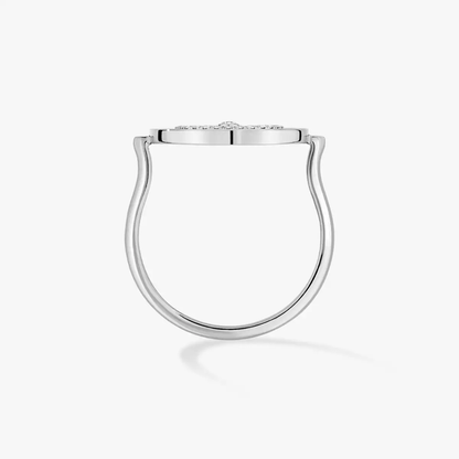 Mit Diamanten ausgefasster Lucky Move Ring KM Ring Diamant Weißgold