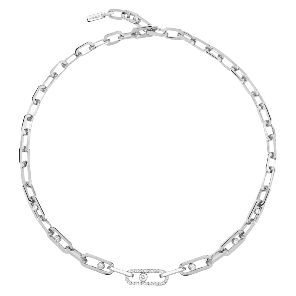 Move Link half pavé necklace