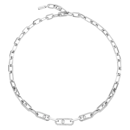 Move Link half pavé necklace