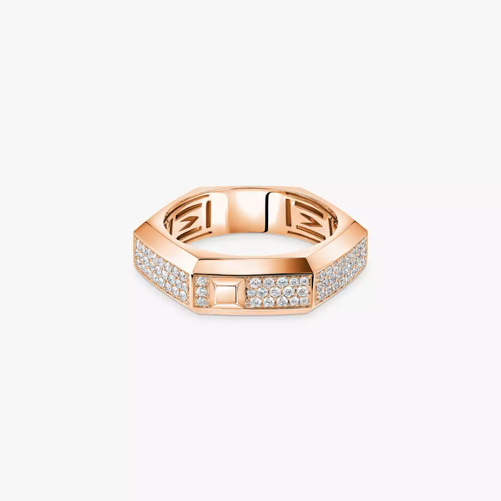 Moderniste pavé ring, medium model